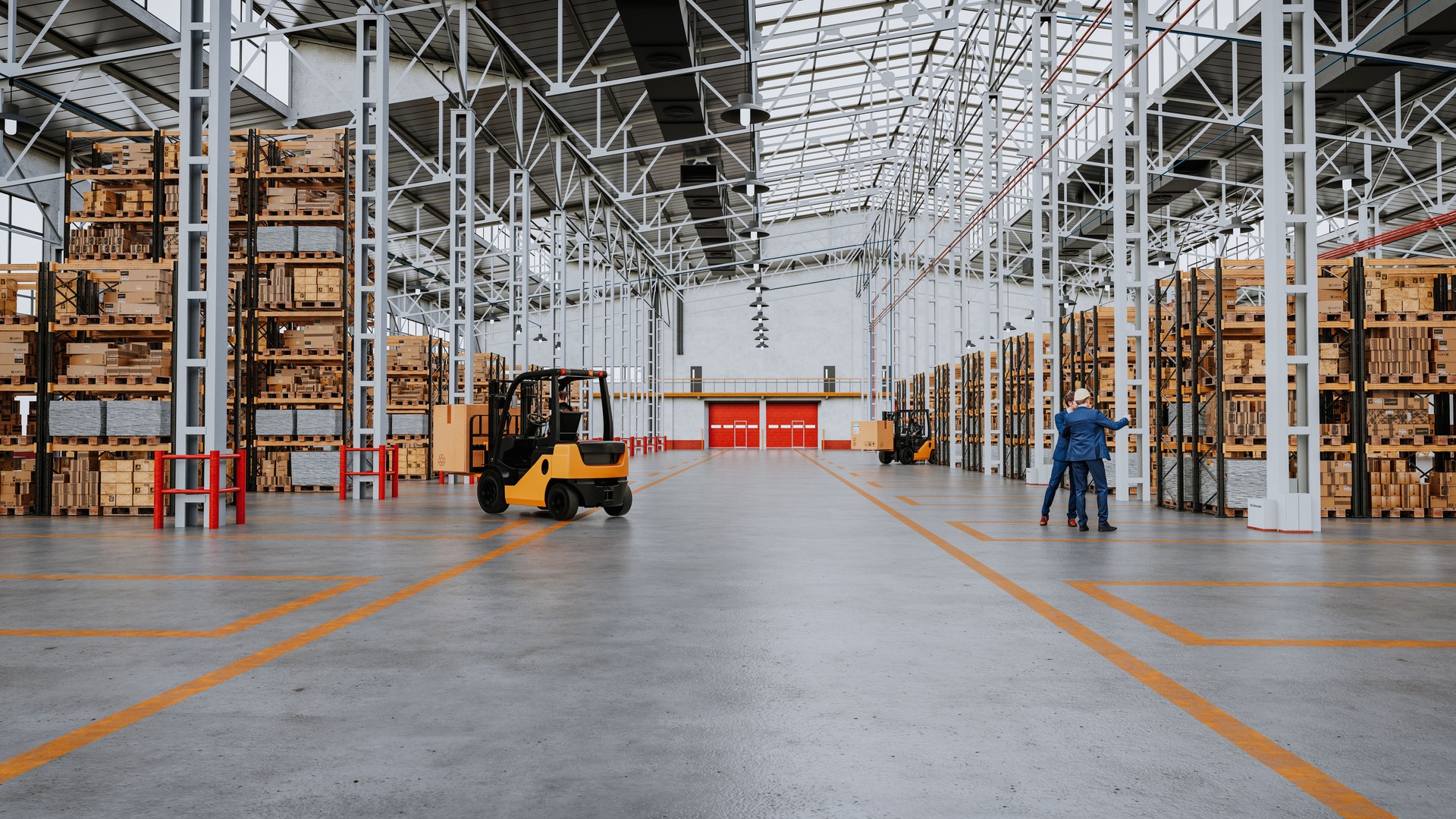 Integrated transportation system including forklifts